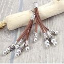 Kit boucles d oreille suedine marron boho style argent tutoriel offert