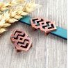 Passe cuir rhombus cuivre pour cuir 10mm