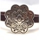 fermoir magnetique fleur plaque argent pour cuir regaliz