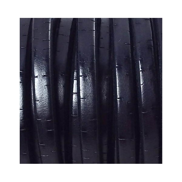 Cuir ovale regaliz noir vintage par 1 mètre