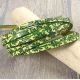 Cuir plat 5mm imprime jaune et vert victorian haute qualite