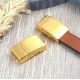Fermoir magnetique plat flashe or pour cuir 10mm