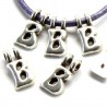 Pendentif lettre alphabet plaque argent