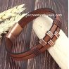Bandmax Bracelet Homme Cuir Et Acier, Bracelet Multirang En Cordon De
