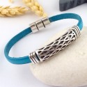 Cuir plat 5mm turquoise exemple de bracelet fin