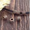 4 perles rondes ethniques zamak cuivre haute qualite interieur 4mm