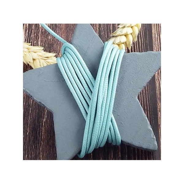 Cordon En Coton Ciré Bleu Saphir - Diamètre 0.5mm - Longueur 5 Mètres - Pour Fabrication De Bijoux, Bricolage