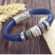 Kit bracelet cuir regaliz bleu ethnique argent