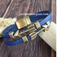 Kit bracelet cuir apache boho bleu metal et bronze