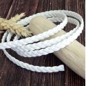 Cuir plat 6mm tresse blanc