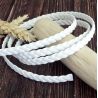 Cuir plat 6mm tresse blanc