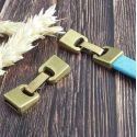 Fermoir clip zamak plaque bronze pour cuir 10mm