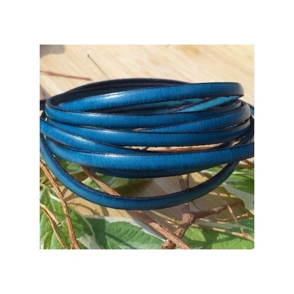 cuir plat 5mm bleu outremer en gros