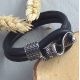 Fermoir Serpent crochet acier inoxydable pour cuir 5mm