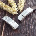 Fermoir magnetique tres securisé plaque argent pour cuir demi épais