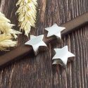 Passant etoile lisse argent pour cuir 10x5mm
