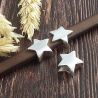 Passant etoile lisse argent pour cuir 10x5mm