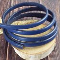 Cuir semi regaliz bleu navy 10x4mm