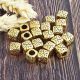 20 perles carres antiques style tibetain dore interieur 5mm