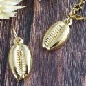 Pendentif caurie acier inoxydable or 19mm