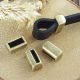2 embouts bloquants bronze pour cuir plat 10mm