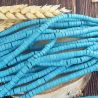 Fil de 170 perles rondelles Heishi turquoise synthetique turquoise 4x2mm