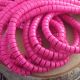 Fil de 145 perles rondelles Heishi turquoise synthetique fuchsia 5x3mm