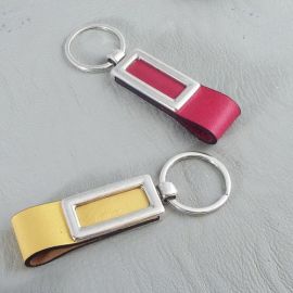 Kit porte cles cuir et argent 