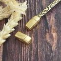 Fermoir magnetique plat flashe or haute qualite pour cuir 5mm