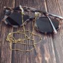 Chaine de lunettes maillons fins acier inoxydable dore 70cm