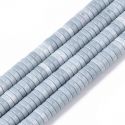 Fil de 110 perles en agate naturelle gris clair 4mm