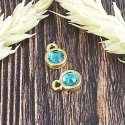 Pendentif rond dore cabochon cristal swarovski 7mm