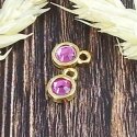 Pendentif rond dore cabochon cristal swarovski 7mm