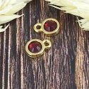 Pendentif rond dore cabochon cristal swarovski 7mm