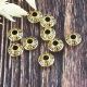 10 perles toupies ethniques style tibetain dore antique interieur 2mm