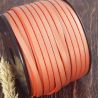 Cuir plat 5mm orange nacre 