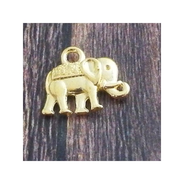 10 pendentifs elephant tibetain dores 14mm