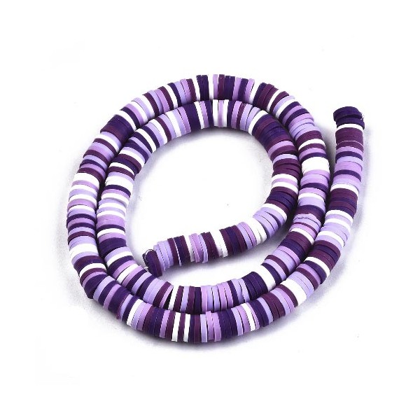 Perles Heishi 6mm  melange violet et mauve