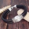 Kit tutoriel bracelet cuir noir double avec cristal et argent
