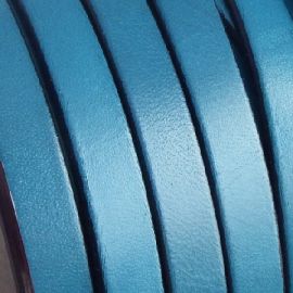 Cuir plat 10mm bleu turquoise 