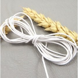 2 metres cordon coton tresse 2mm blanc casse