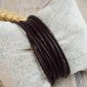 Cordon cuir rond 2mm marron fonce par 2 metres