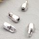 4 embouts fermoir plaque argent pour cuir 2MM