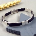 Bracelet réalisé avec cuir plat 5mm noir