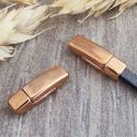 Fermoir magnétique pour cuir plat 3mm or rose