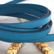 cuir plat 10mm turquoise par 2 mètres 