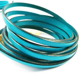 Cuir plat 5mm turquoise exemple de bracelet fin