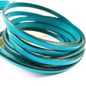 Metre Cuir plat 5mm turquoise 