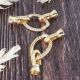 Fermoir crochet clips plaque or pour cuir 4mm