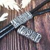 Embout D'ascenseur JK HILASON 3 Anneaux Acier Inoxydable Et Cuir - Argent
